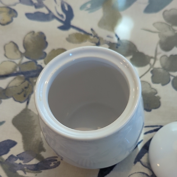 Threshold White Ceramic Honey Jar with Lid and Dipper - Picture 4 of 7